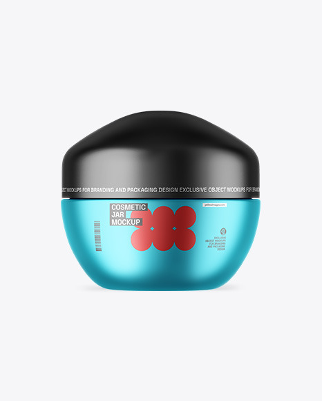 Matte Metallic Cosmetic Jar Mockup - Metal keychain mockup