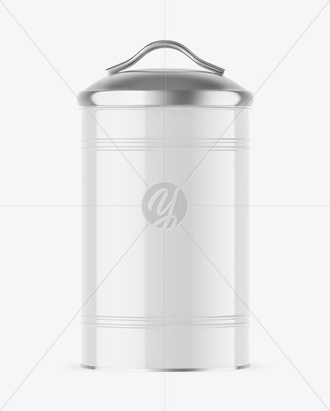 Glossy Tea Tin Can Mockup