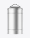 Matte Metallic Tea Tin Can Mockup