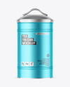 Matte Metallic Tea Tin Can Mockup