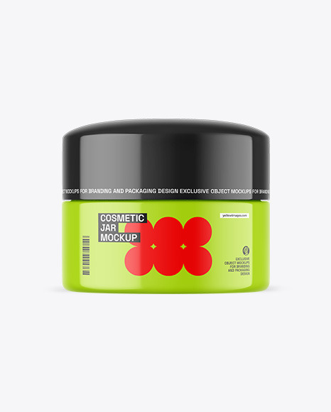 Glossy Cosmetic Jar Mockup