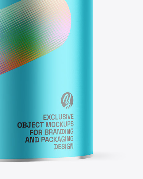 Matte Metallic Tea Tin Can Mockup