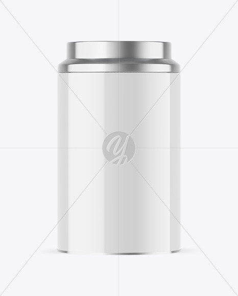 Glossy Tea Tin Can Mockup