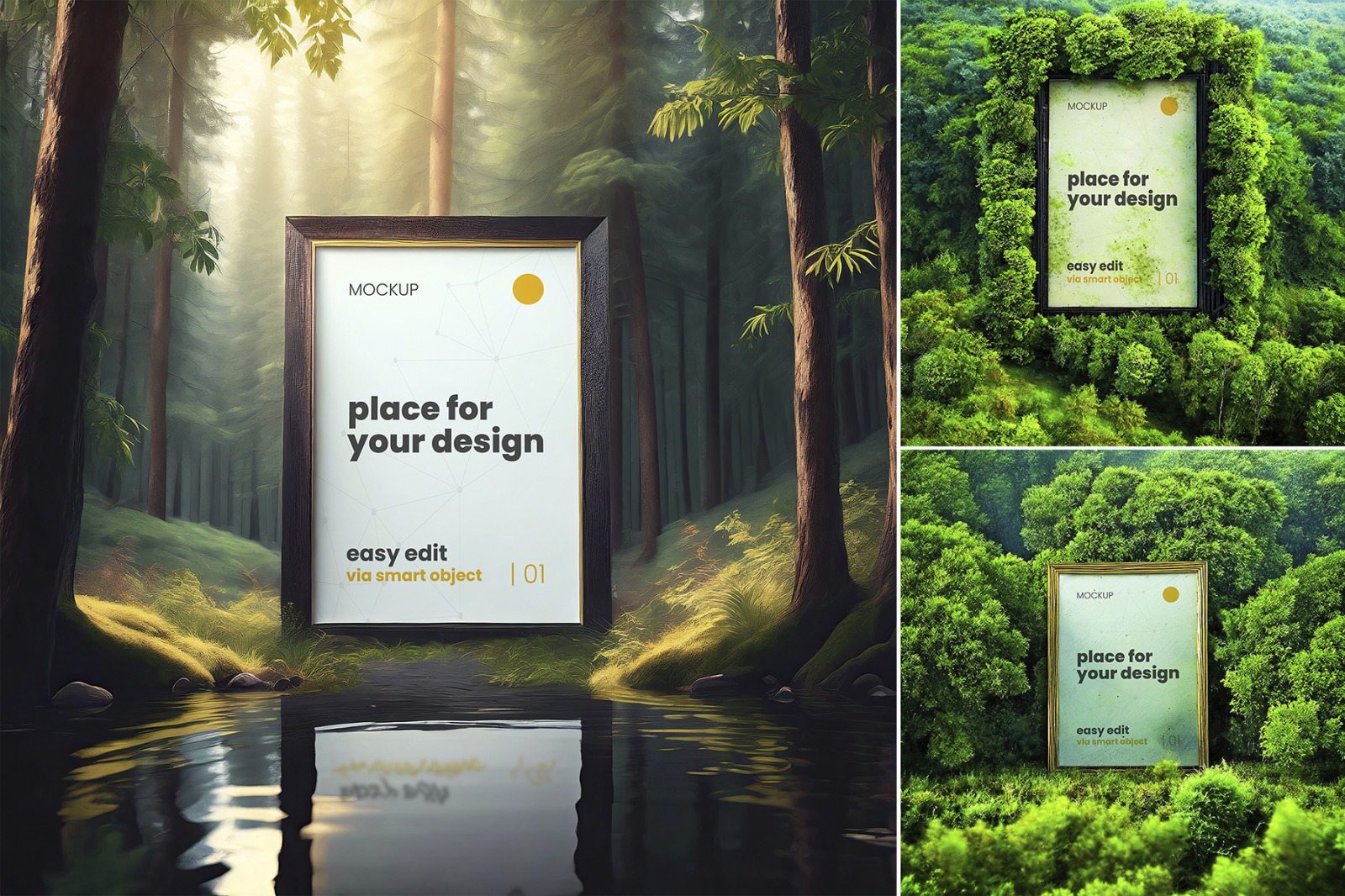 Frame Poster Mockups in the Forest