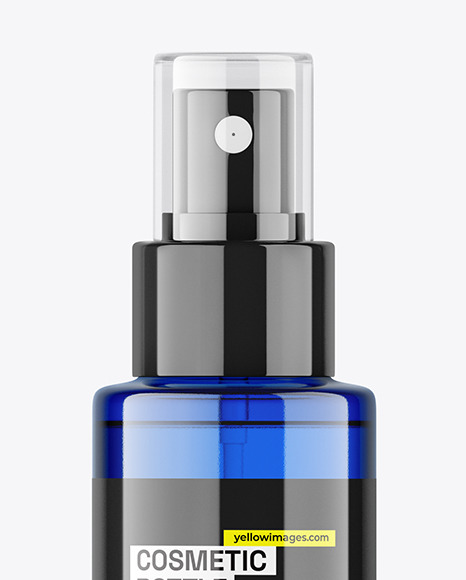 Blue Cosmetic Spray Bottle Mockup