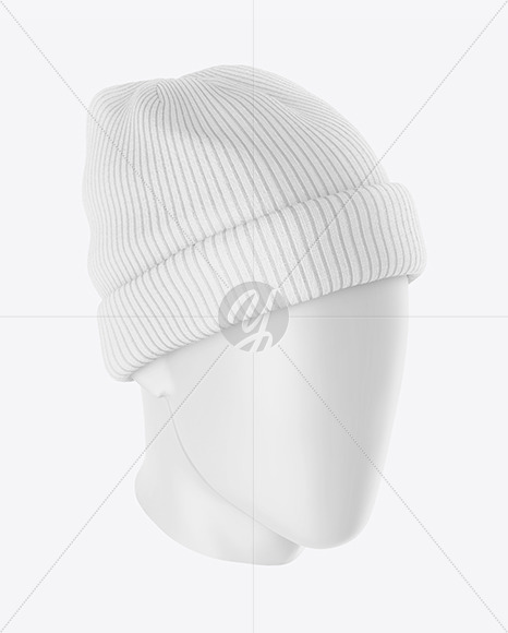 Winter Hat Mockup - Right Half Side View