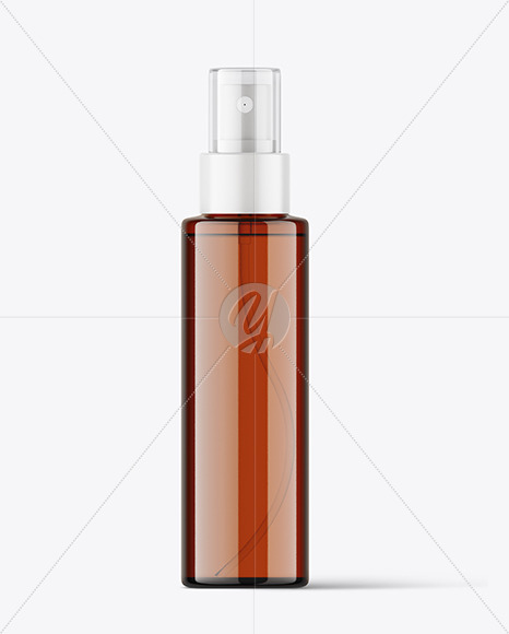 Amber Cosmetic Spray Bottle Mockup