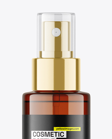 Amber Cosmetic Spray Bottle Mockup