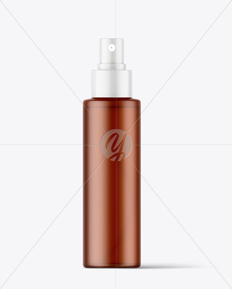 Frosted Amber Cosmetic Spray Bottle Mockup