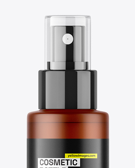 Frosted Amber Cosmetic Spray Bottle Mockup