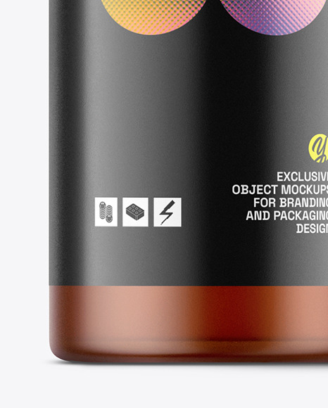 Frosted Amber Cosmetic Spray Bottle Mockup