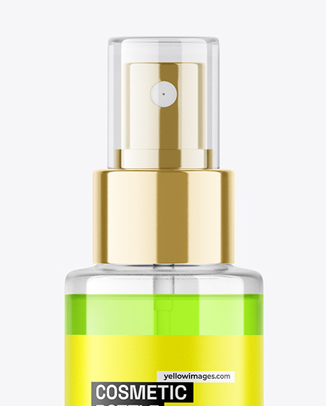 Clear Cosmetic Spray Bottle Mockup