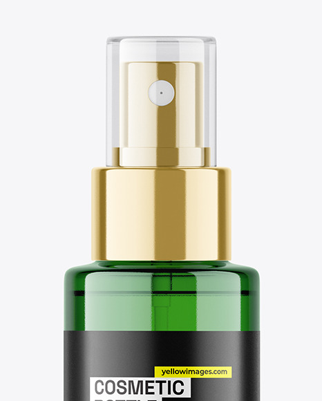 Green Cosmetic Spray Bottle Mockup