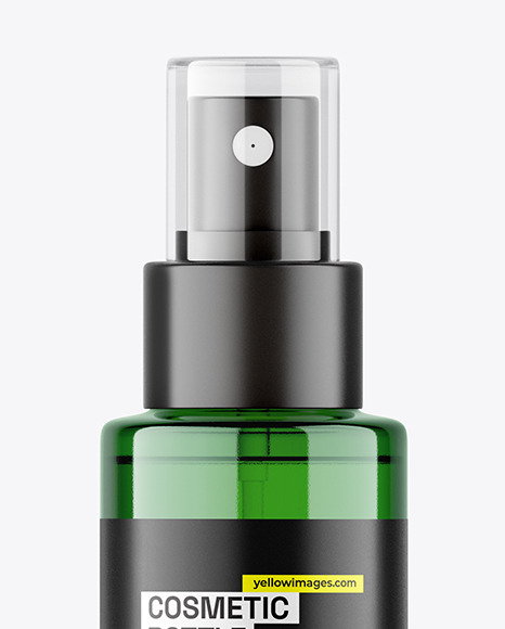 Green Cosmetic Spray Bottle Mockup