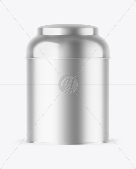 Matte Metallic Tea Tin Can Mockup