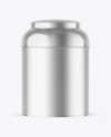 Matte Metallic Tea Tin Can Mockup