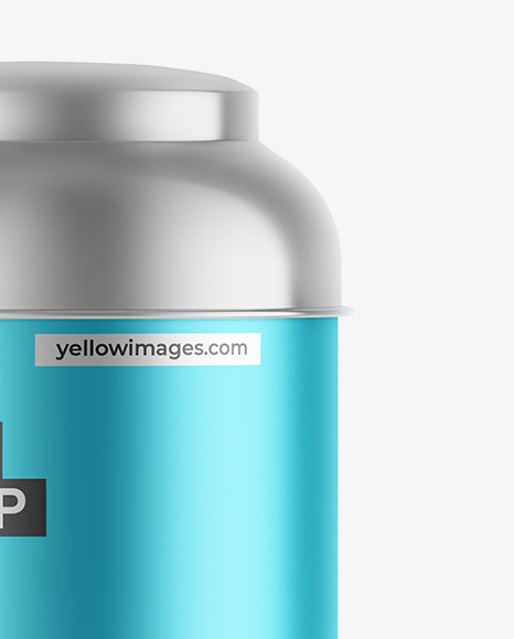 Matte Metallic Tea Tin Can Mockup