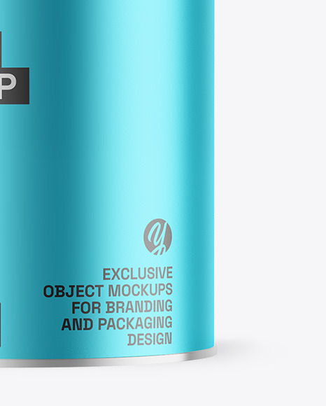 Matte Metallic Tea Tin Can Mockup