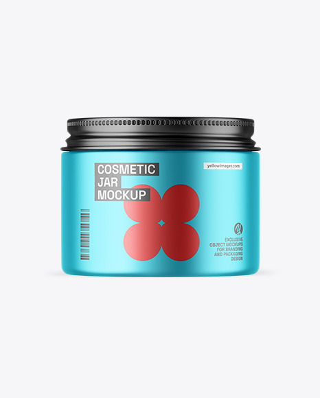 Matte Metallic Cosmetic Jar Mockup