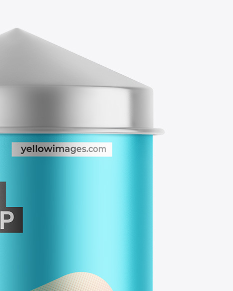 Matte Metallic Tea Tin Can Mockup