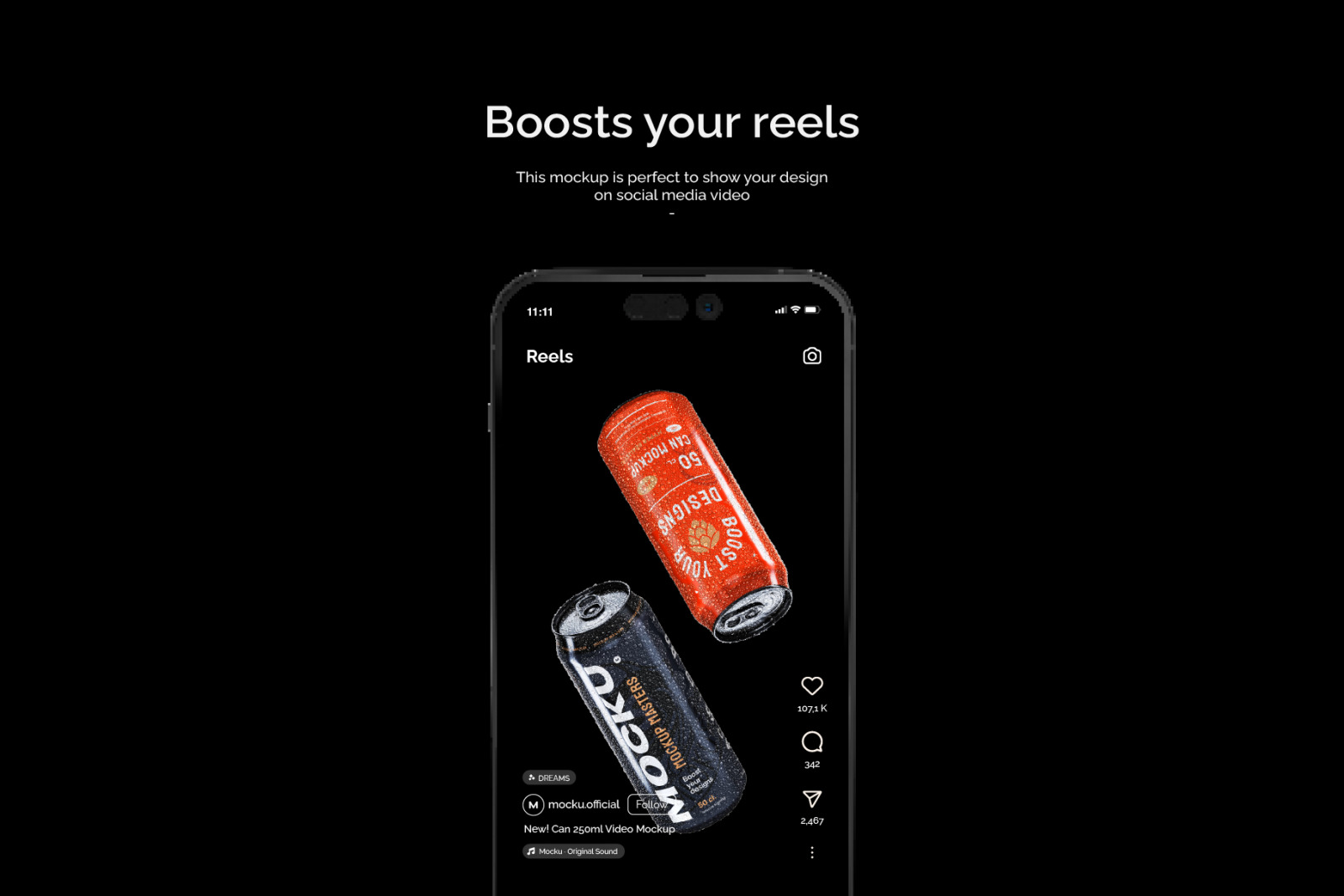 Can 470ml Video Mockup - Photoshop File Can 470ml Video Mockup - Photoshop File
