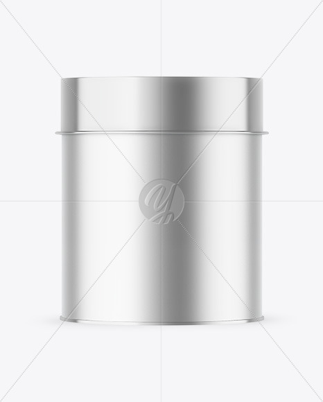 Matte Metallic Tea Tin Can Mockup