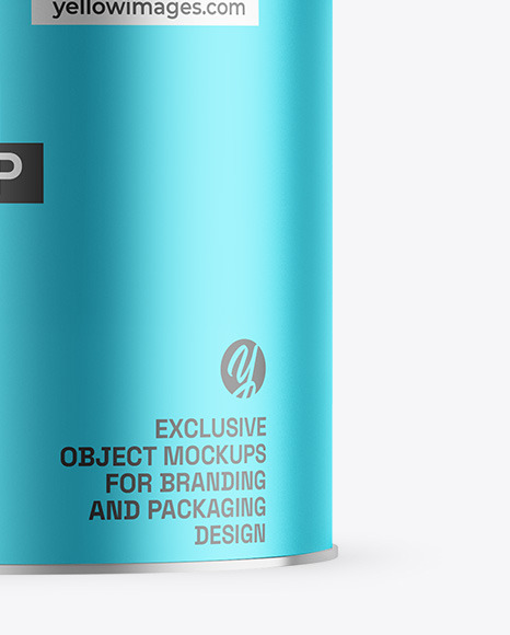 Matte Metallic Tea Tin Can Mockup