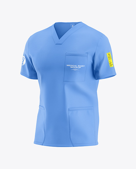 Men's Medical Shirt Mockup - Half Side View