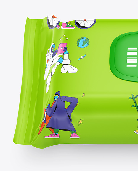 Wet Wipes Pack With Plastic Cap Mockup