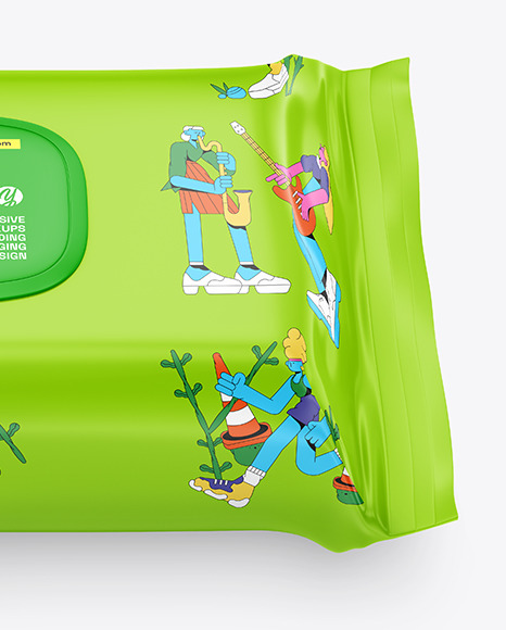 Wet Wipes Pack With Plastic Cap Mockup