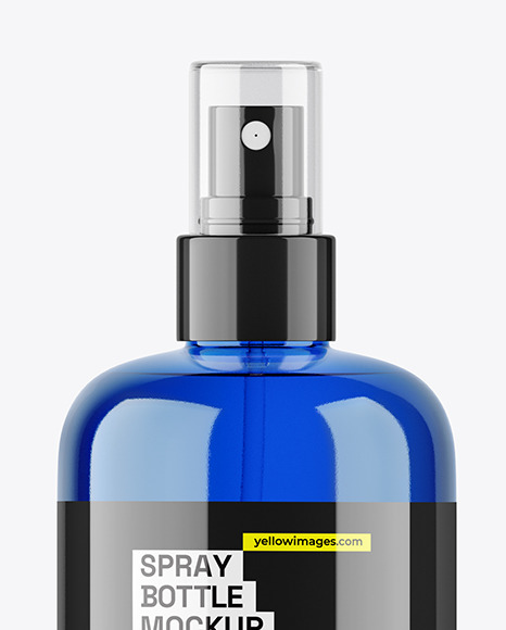 Blue Cosmetic Spray Bottle Mockup