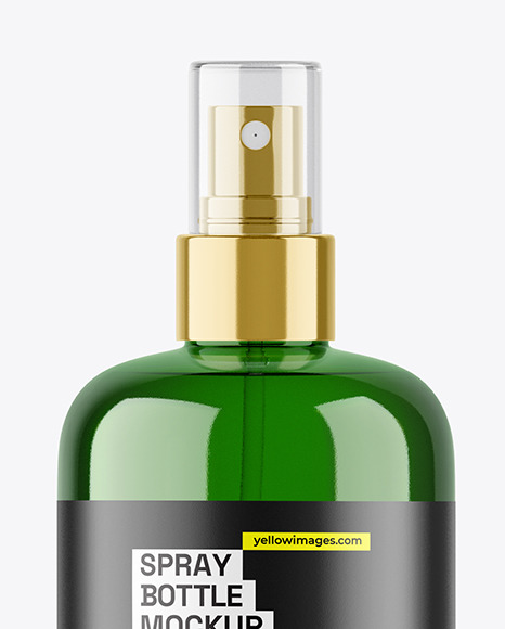 Green Cosmetic Spray Bottle Mockup