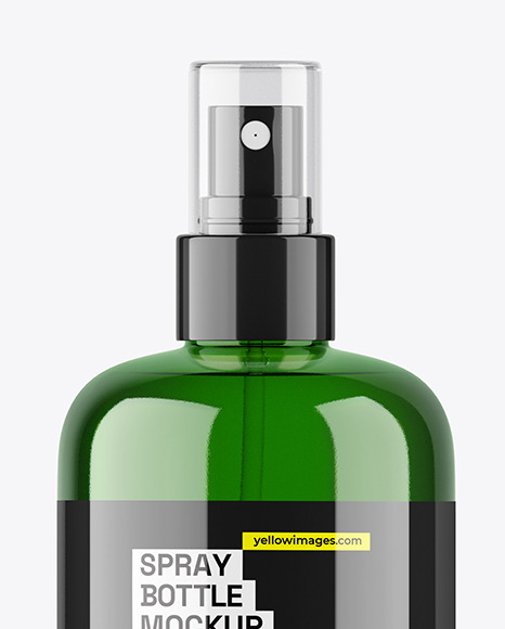 Green Cosmetic Spray Bottle Mockup