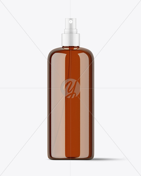 Amber Cosmetic Spray Bottle Mockup