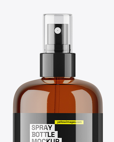 Amber Cosmetic Spray Bottle Mockup