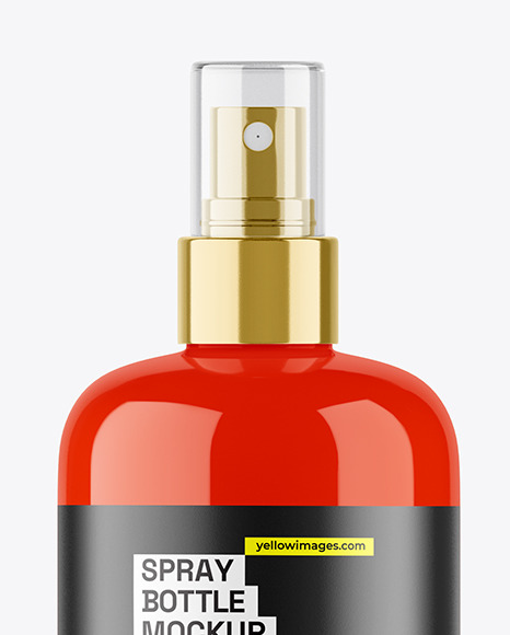 Glossy Cosmetic Spray Bottle Mockup