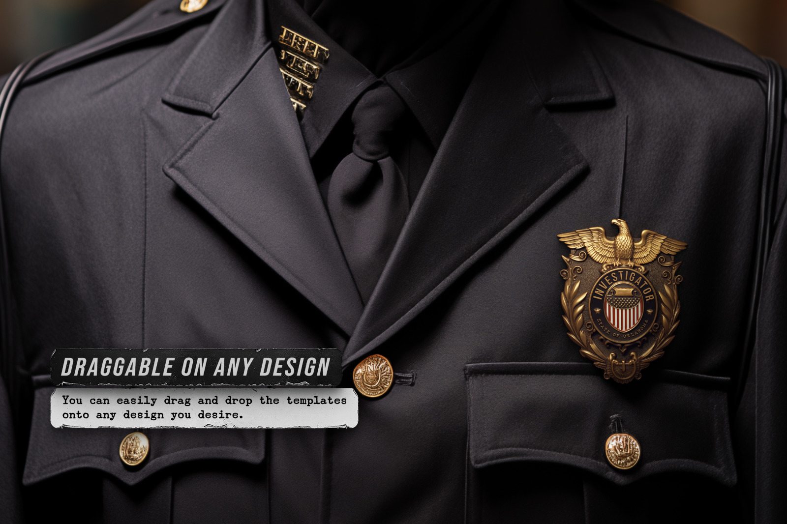 15 Police / Army / Sheriff Metal Badge PSD Templates