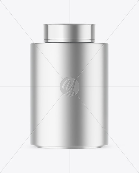 Matte Metallic Tea Tin Can Mockup