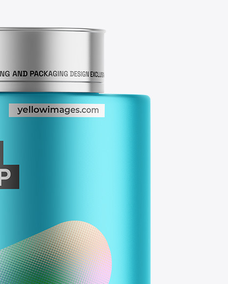 Matte Metallic Tea Tin Can Mockup