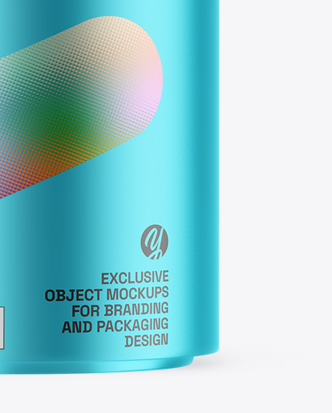 Matte Metallic Tea Tin Can Mockup