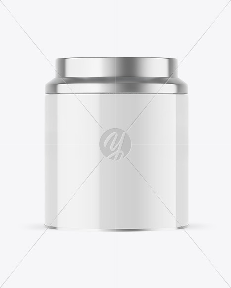 Glossy Tea Tin Can Mockup