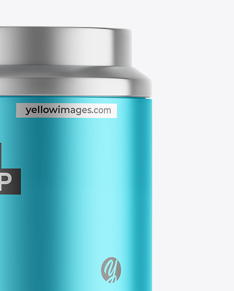 Matte Metallic Tea Tin Can Mockup