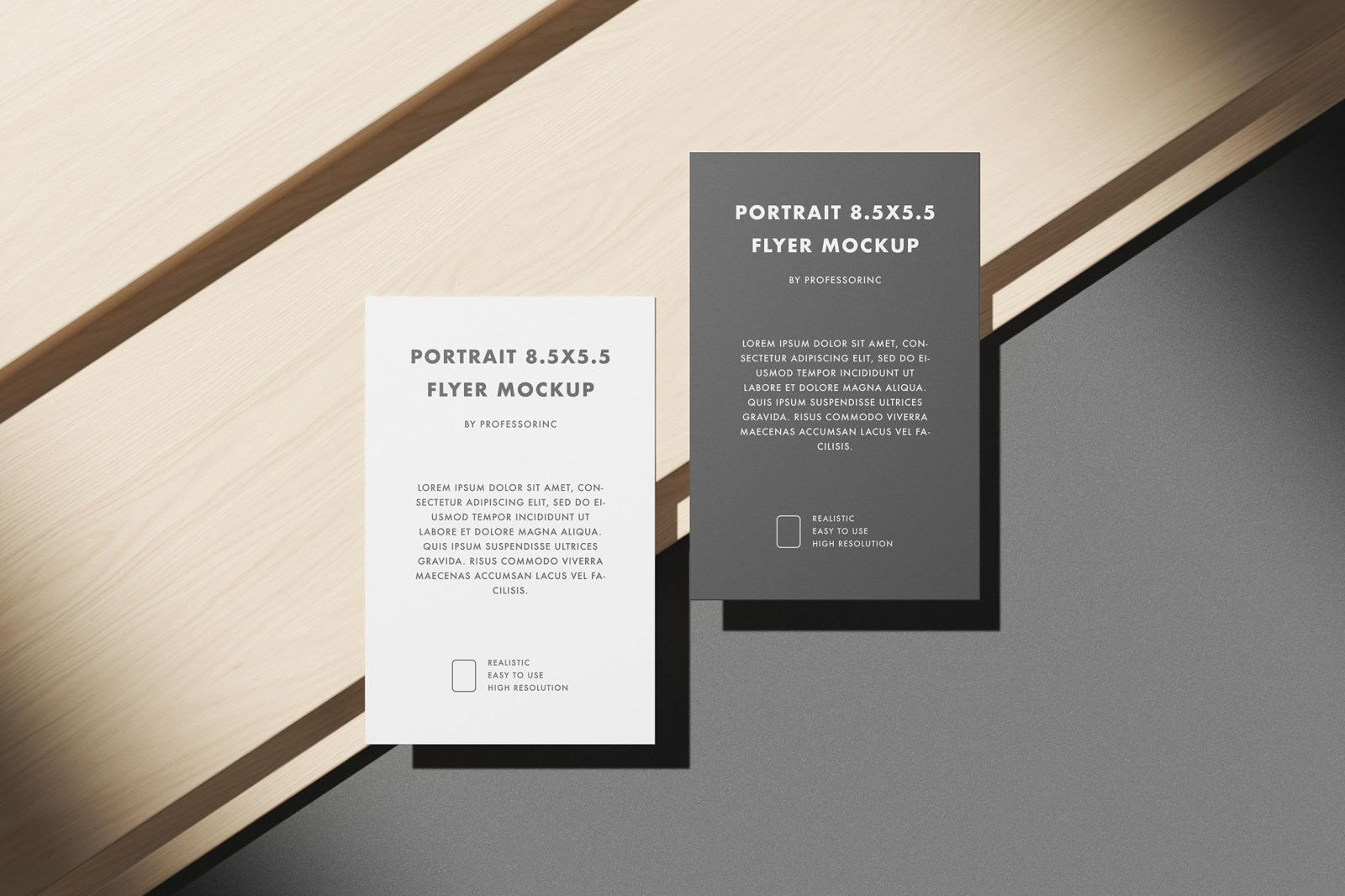 Portrait 8.5x5.5 Flyer Mockup Set Portrait 8.5x5.5 Flyer Mockup Set