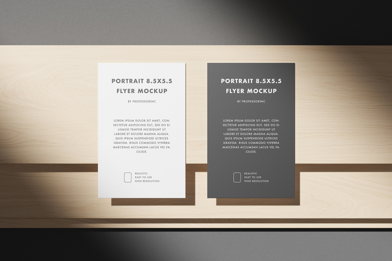 Portrait 8.5x5.5 Flyer Mockup Set