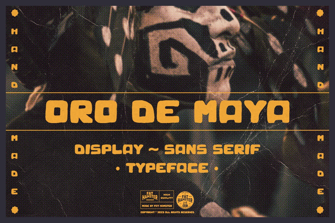 ORO de MAYA sans serif display font ORO de MAYA sans serif display font