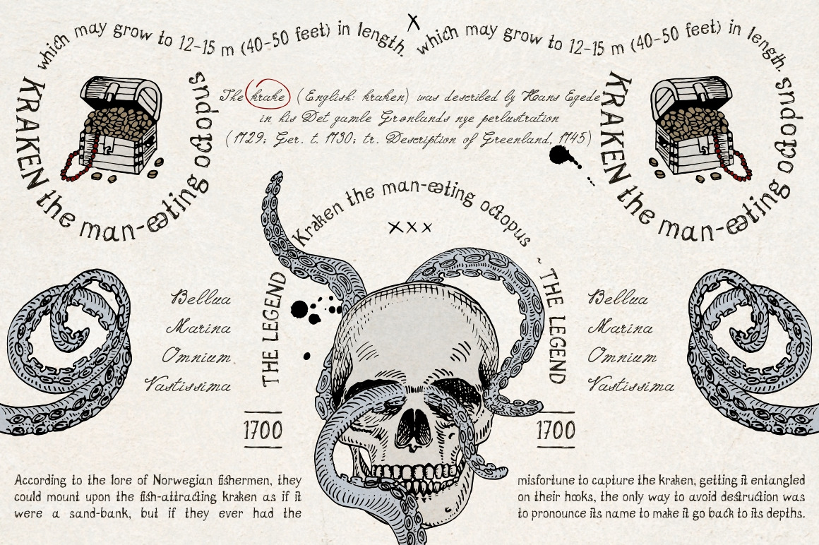 Kraken Ink font + Extras Kraken Ink font + Extras