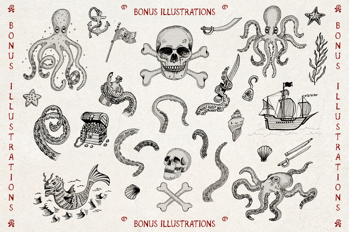 Kraken Ink font + Extras Kraken Ink font + Extras