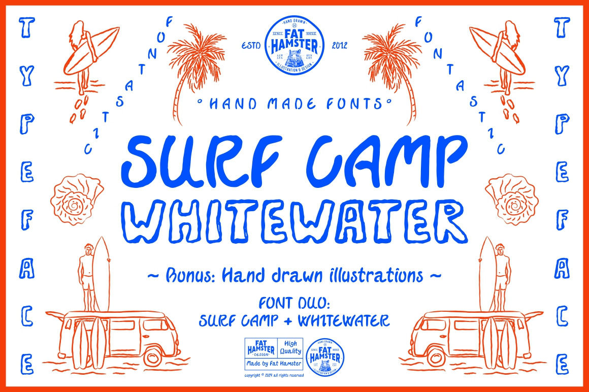 Surf Camp &amp; Whitewater fonts + bonus