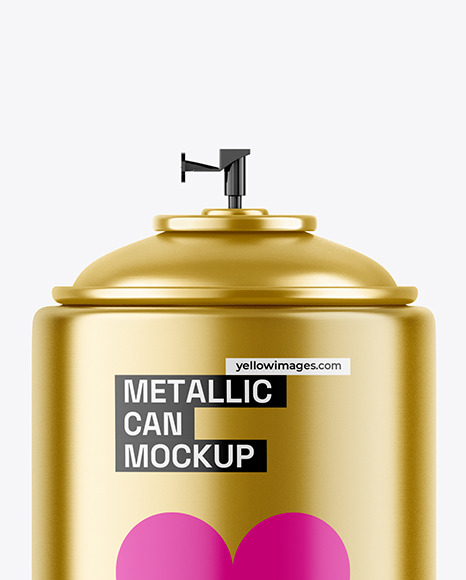 Metallic Air Freshener Spray Can Mockup