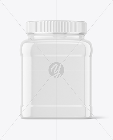 Glossy Plastic Jar Mockup